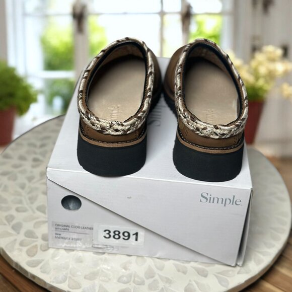 Simple $149 Leather Clog Mules Women’s 6 Brown Platform Slip-On Boho Comfortcore - Picture 12 of 14